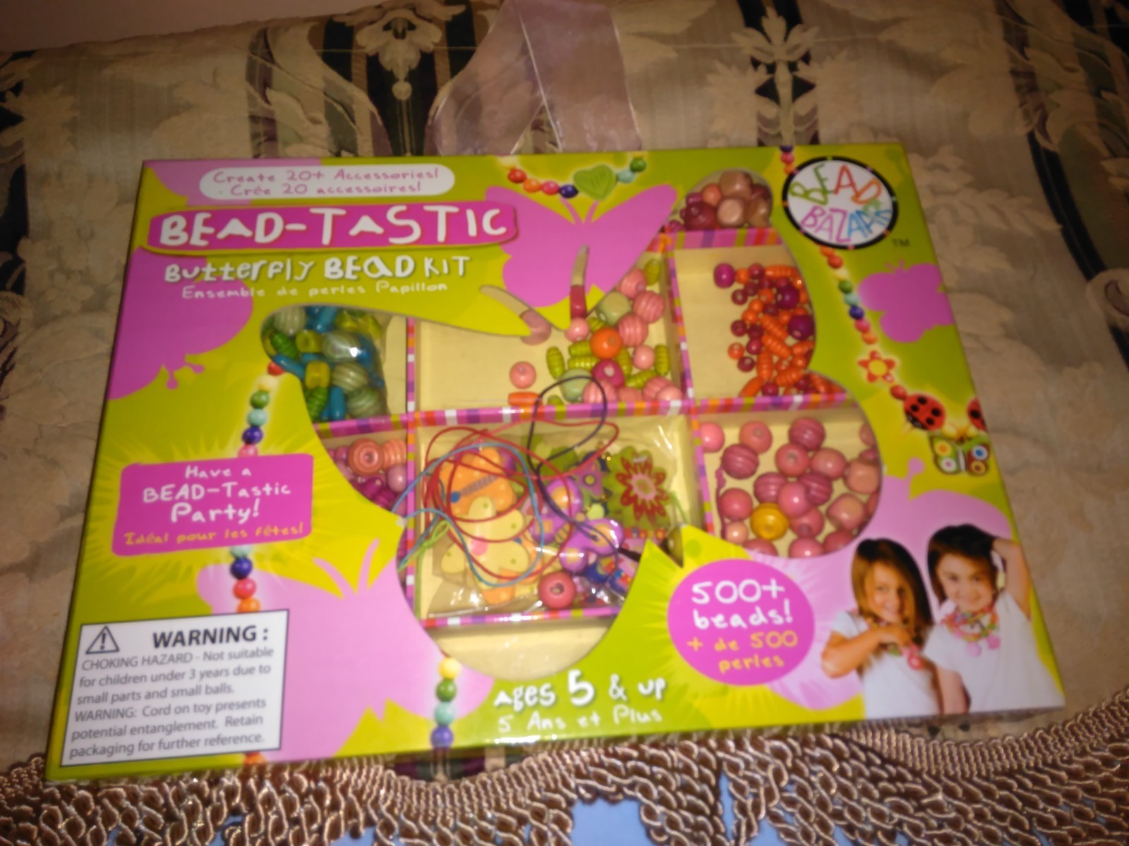 NEW BEAD BAZAAR BEAD TASTIC BUTTERFLY BEAD KIT 500+ BEADS AGES 5+ CRAFT SET