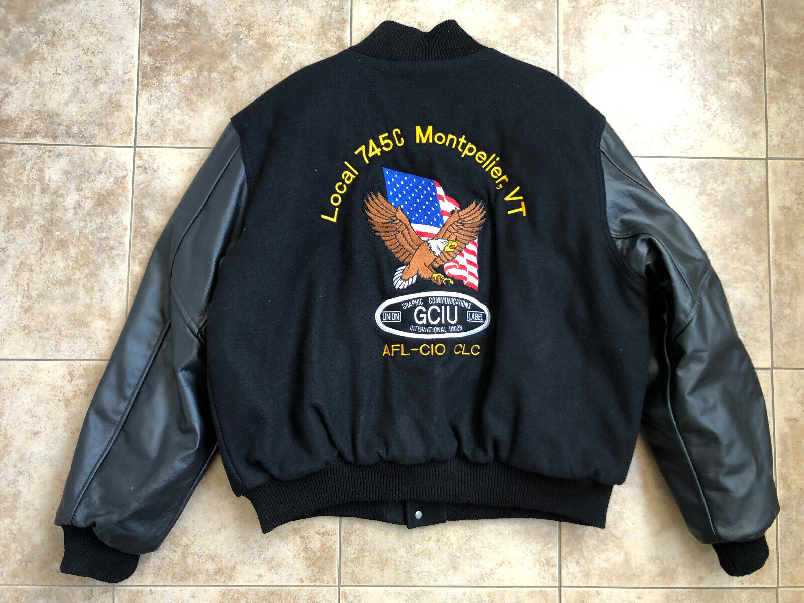 RENNOC Wool Leather Jacket Snap Front Black XL USA | eBay