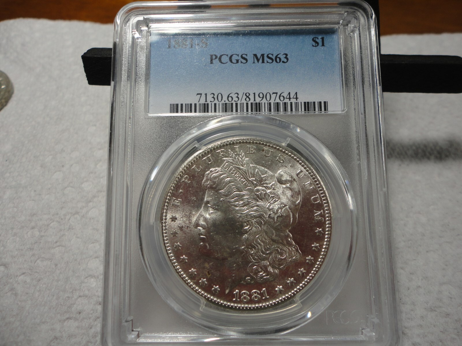 1881-S MORGAN $  PCGS MS63  LOOKS PL  VAM 22 SLANTED DATE ,S SET LEFT ,TILTED