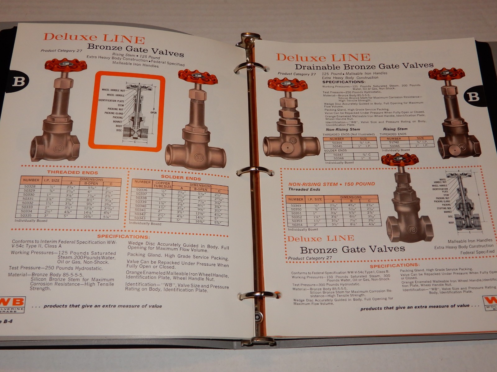 Vintage Wolverine Brass Plumbing Catalog Binder # 68