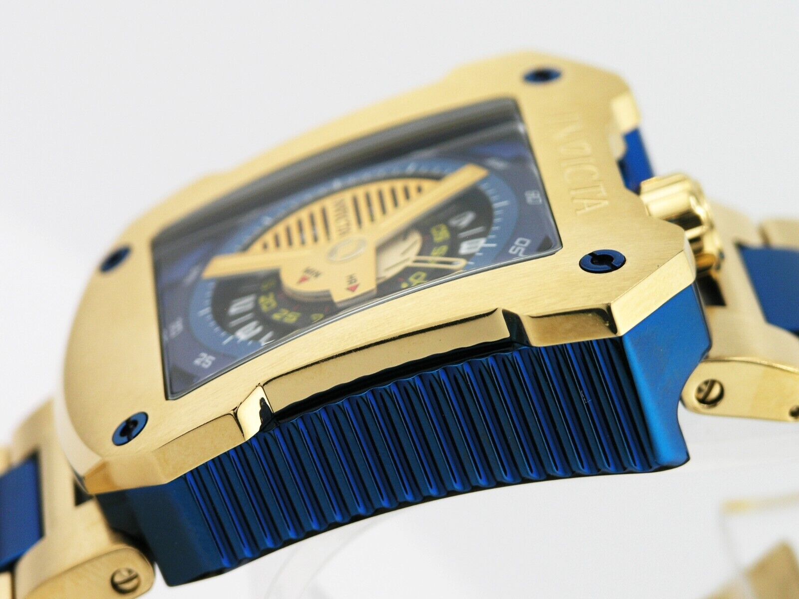 Pre-owned Invicta 41659 S1 Jm Correa Limited Automatic Watch Gold Blue Steel 48mm