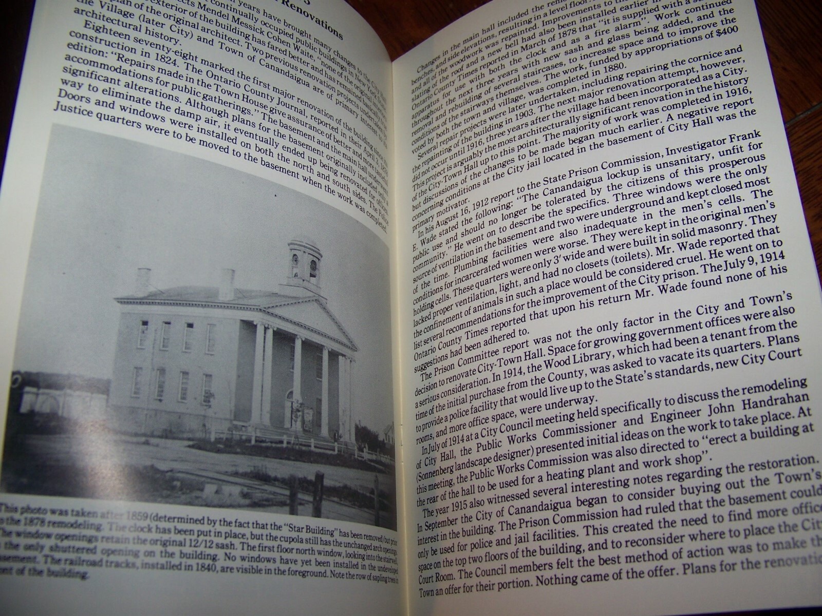 1824-1991 CANANDAIGUA NY CITY HALL RESTORATION & EXPANSION PROGRAM BOOK HISTORY