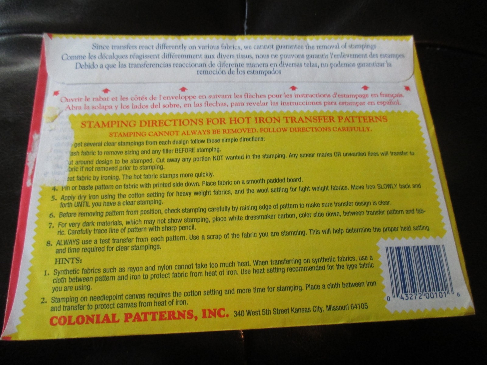 VINTAGE Aunt Martha's IRON-ON Embroidery TRANSFERS - #3216 GAY COLONIAL MISS