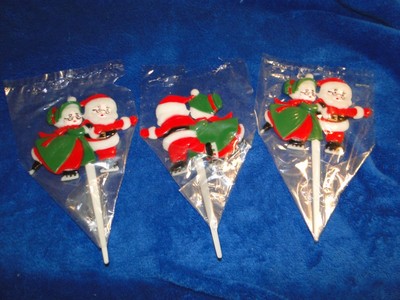 New Wilton Mr & Mrs Santa colorful Christmas pick, 3 Pack Stock # 1317-324