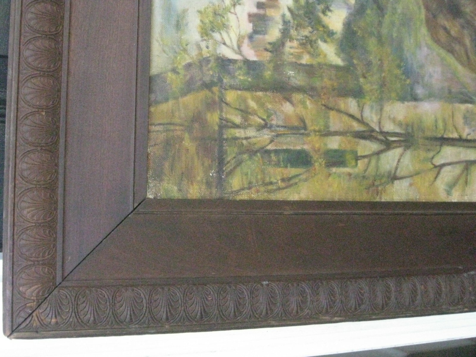 Pre-Raphaelite Knight & Castle - After Burne-Jones - Antique Painting