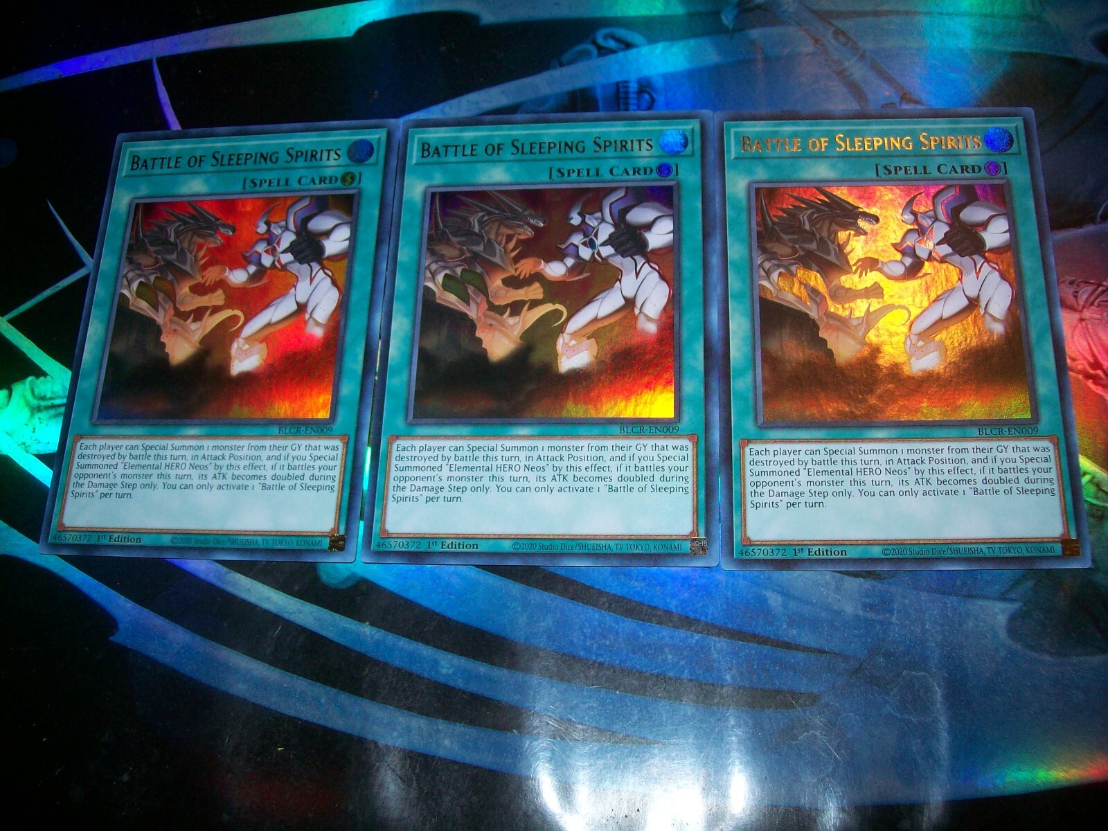 3x Battle of Sleeping Spirits 1st Edition Ultra Rare BLCR-EN009 Yu 