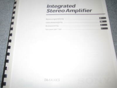 Sony Owner's Manuals (Comb Bound with Protective Cover)(#2)