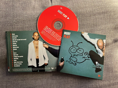 MOBY - PLAY SIGNED CD! HUGE DRAWING / CARICATURE 2000 TOUR! kwd: lp dvd poster