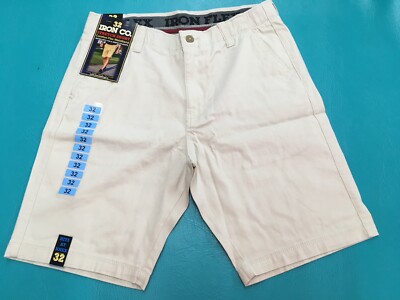 NEW Iron Co. Comfort Flex Waistband Stretch Mens Shorts Pants Cotton Spandex