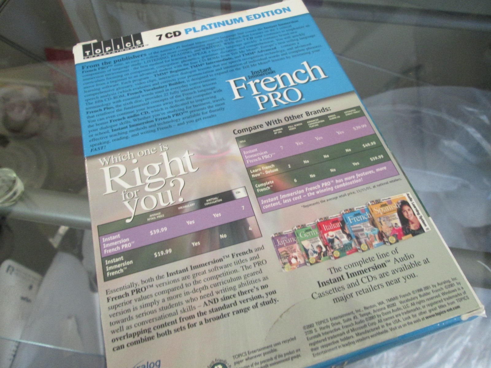 INSTANT IMMERSION FRENCH PRO SUITE COMPREHENSIVE  LANGUAGE SOFTWARE 7 CD SET