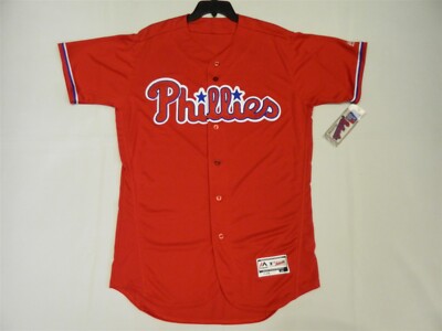 Authentic Philadelphia Phillies Flex Base ALTERNATE RED Jersey RARE!! 50