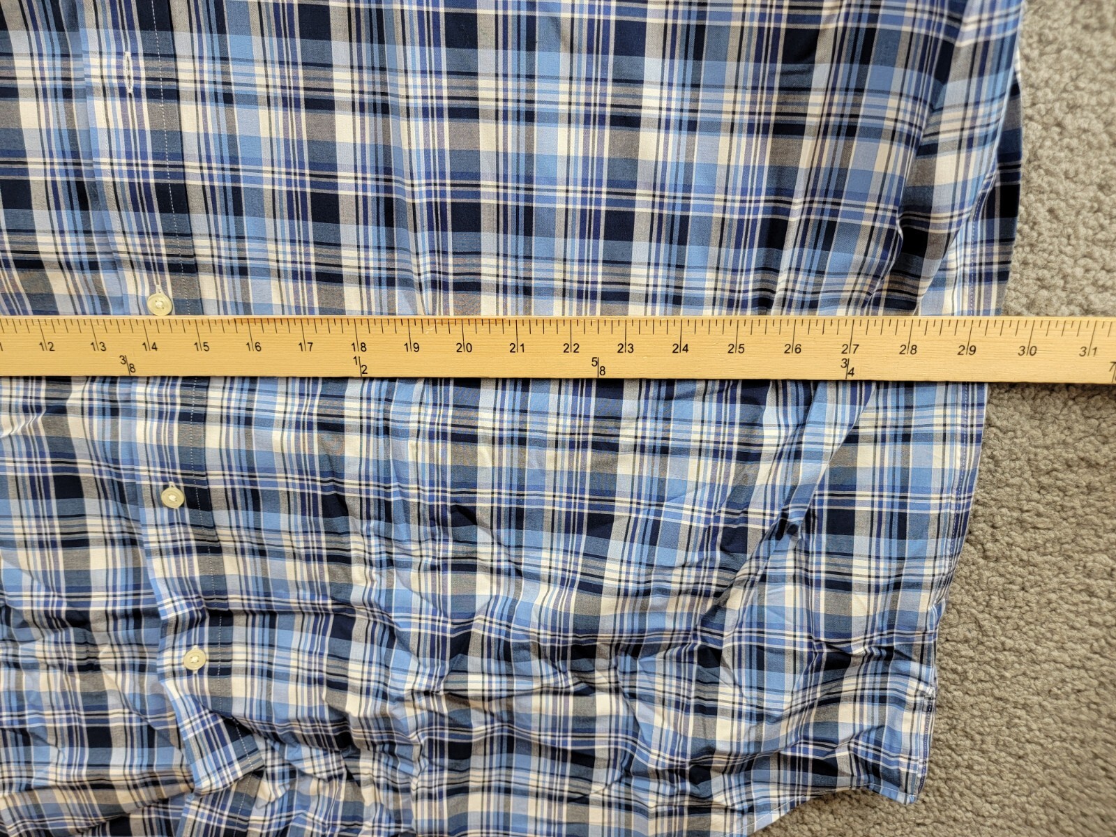 Polo Ralph Lauren Big & Tall Plaid Stretch Poplin Shirt Men's 3XB Blue Multi - Picture 7 of 20