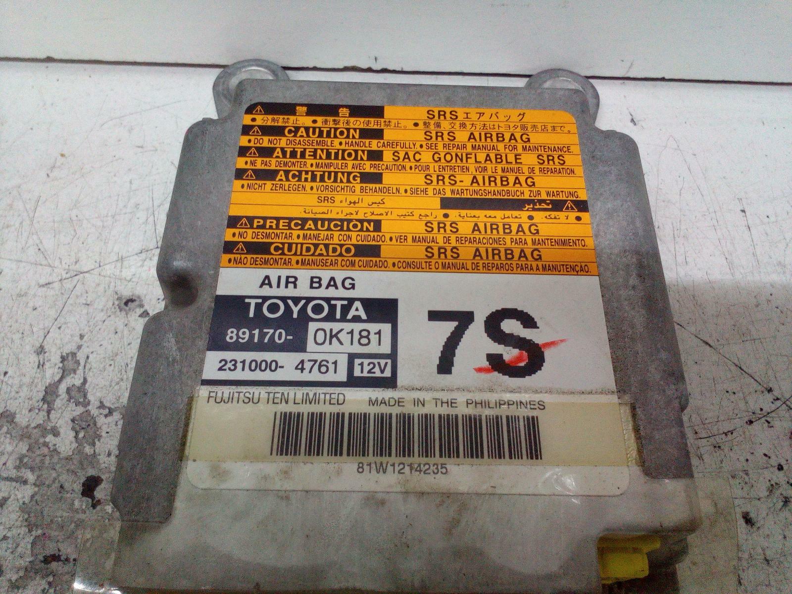 TOYOTA HILUX AIRBAG MODULE/SENSOR eBay