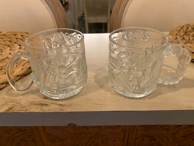 set of 2 McDonald s Batman Forever Glasses The Riddler & Two-Face excellent