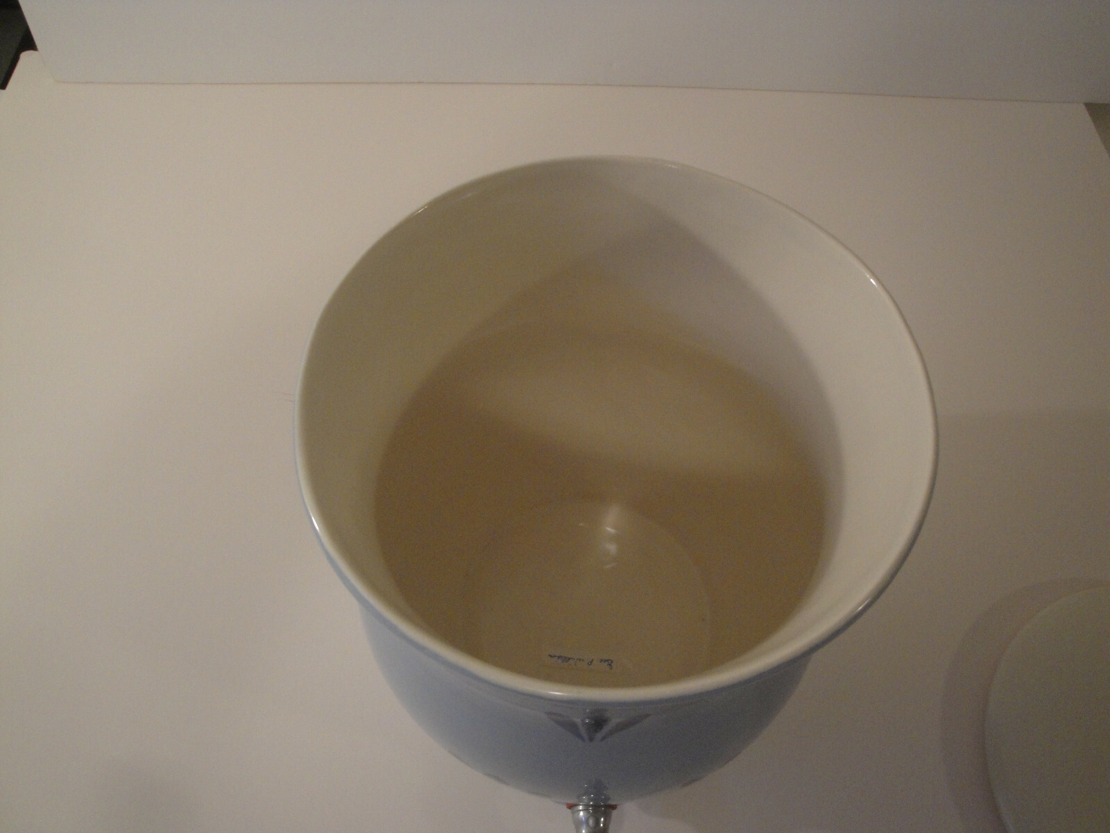 Red Wing Dinnerware Delta Blue Watercooler Lid And Stand Very Rare!