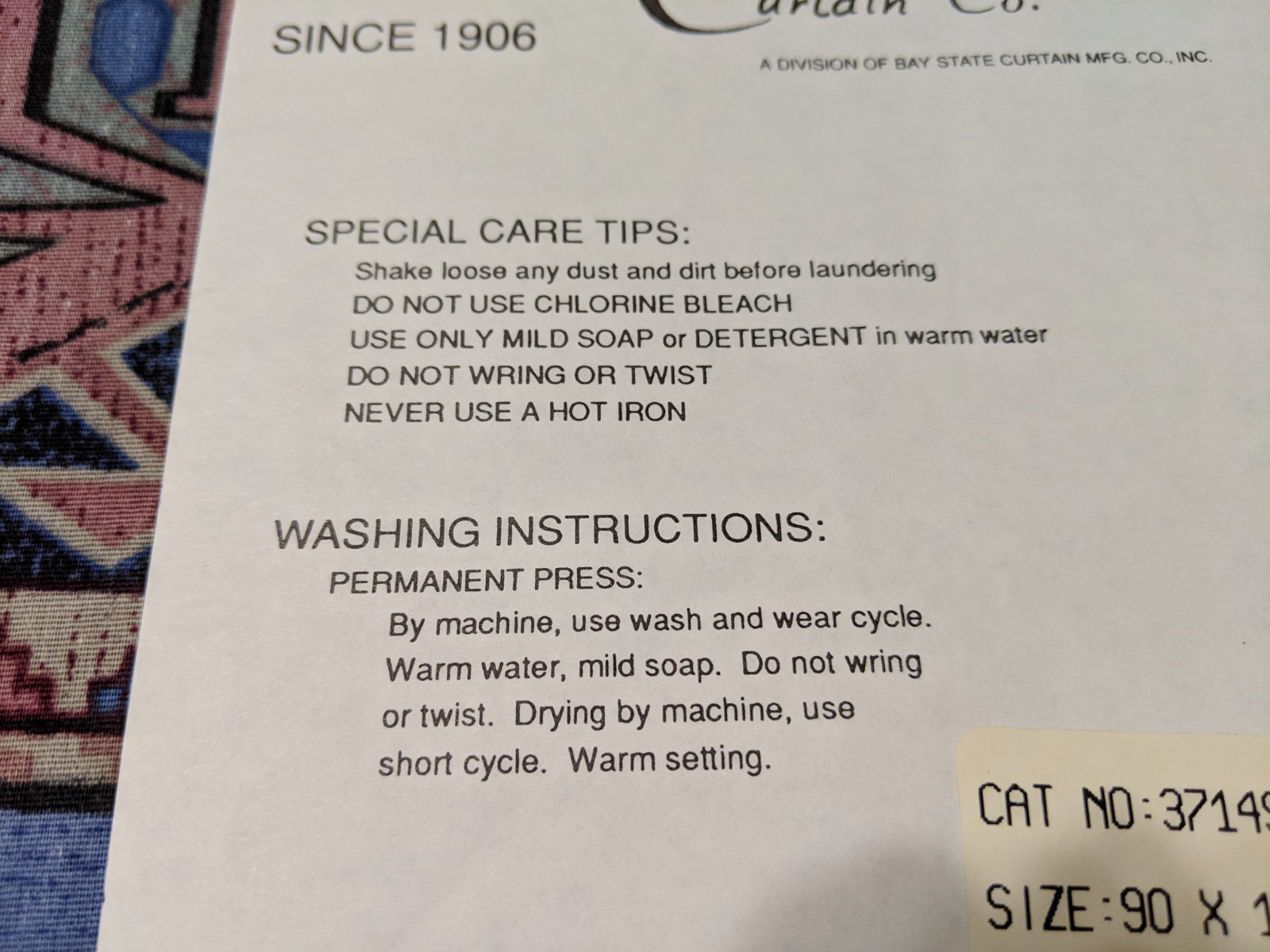 Alpine Brand Stone-Cline Curtain Co. Fabric southwest design 90