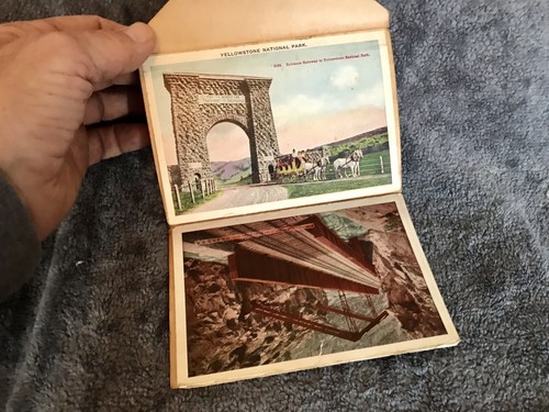 Early Vintage Folding Postcard View Book YELLOWSTONE NATIONAL PARK