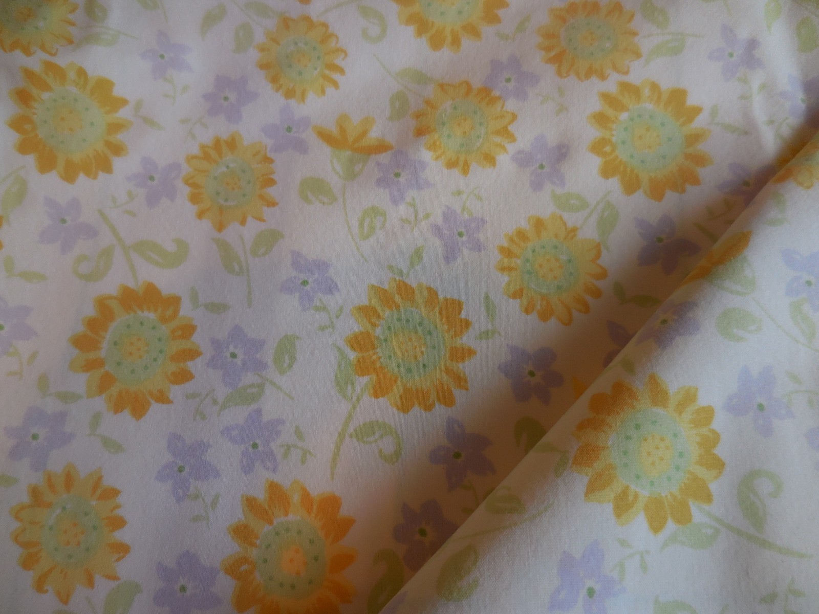 Pottery Barn Kids Crib Duvet Yellow Lavender White Sunflowers Floral Striped