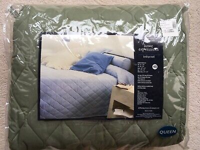 JC PENNEY HOME EXPRESSIONS QUEEN BEDSPREAD IN OLIVE GREEN BRAND NEW IN PKG RARE!