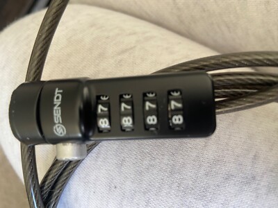 Sendt Black Notebook Laptop Combination Lock Security Cable 