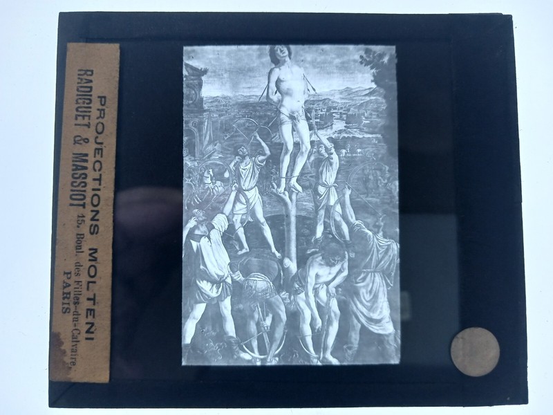 Saint Sebastien Martyr Pollaiolo  Photo Plaque De Verre Molteni 1900 Paris