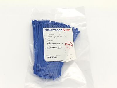 Set: 100x 111-03008 Kabelbinder Hellermann Tyton, 150x3,5 mm, blau