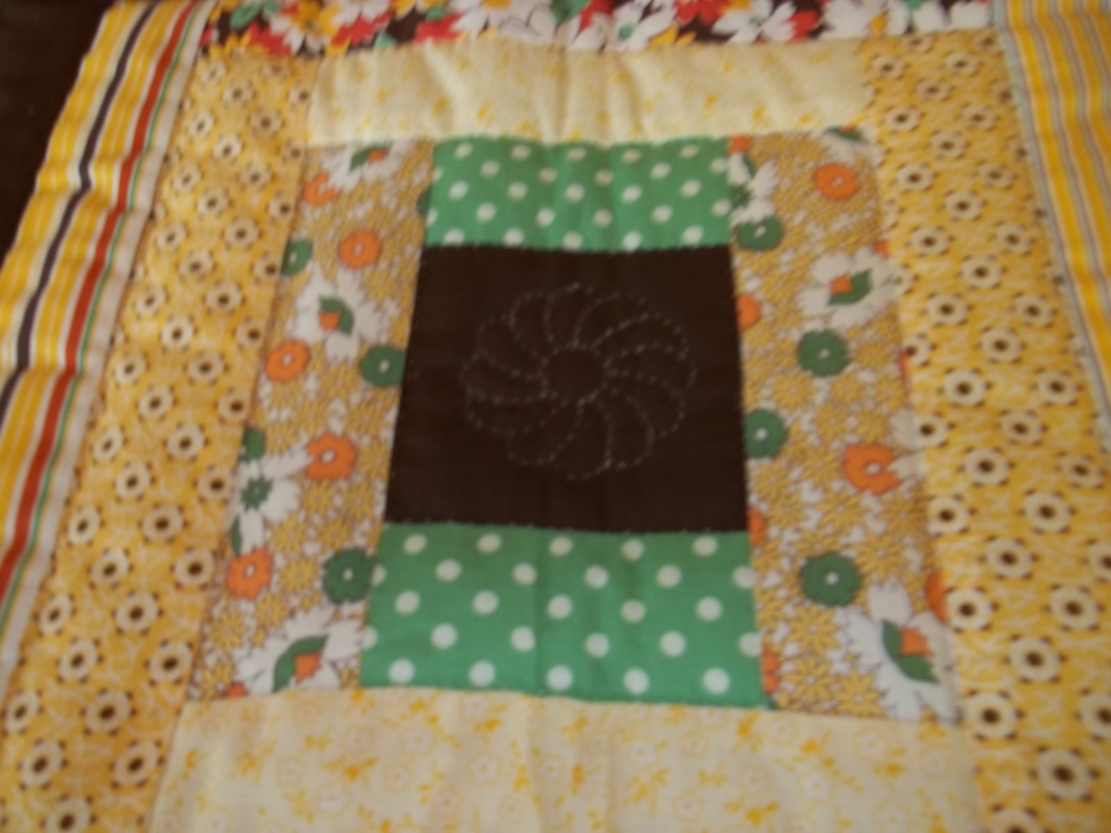 30's Prints Tablecloth/Table Topper, Handcrafted & Hand Quilted, 41 1/2