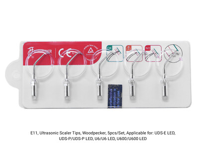 5PCS Original Woodpecker/DTE Ultrasonic Scaler Tips Set, Scaling Perio Endo