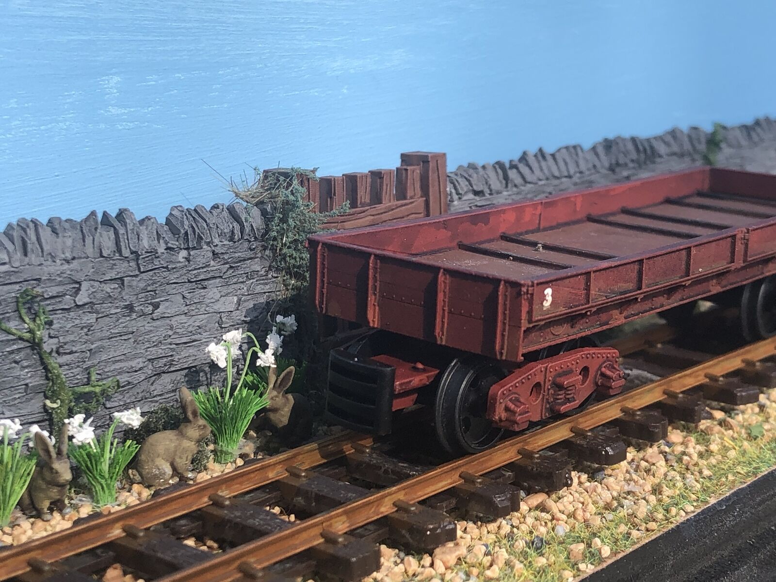 Gn15 Narrow Gauge bogie plate wagon - comes with bogie wheels and NEM pockets - Picture 6 of 10