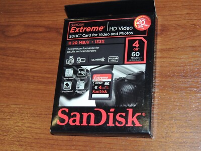 New - SanDisk Extreme 4GB Class 6 - 20MB/s 133x - SDHC Card - SDSDX-004G-X46