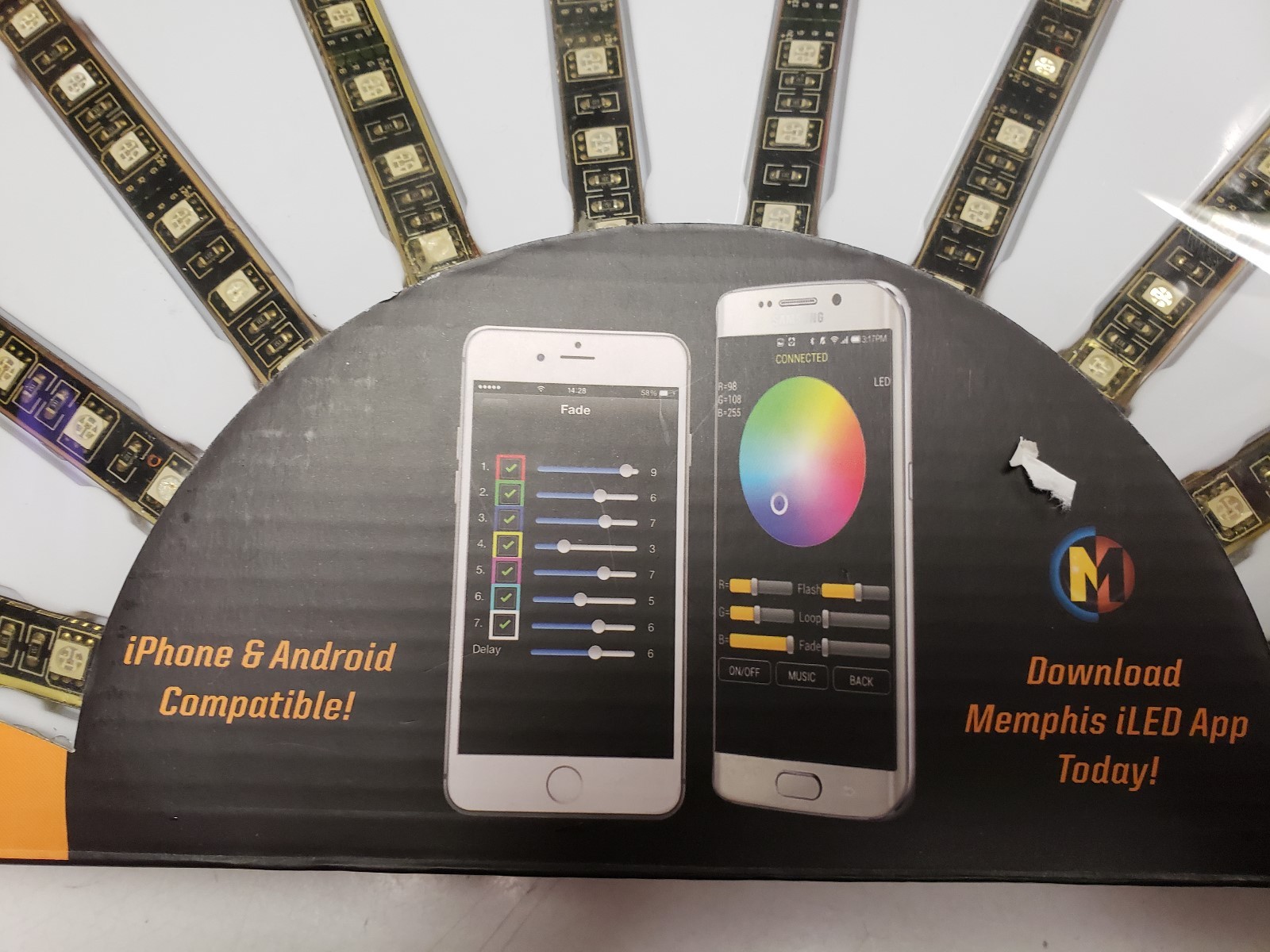 Memphis Audio MXALEDBT bluetooth led kit IPhone Android  for motorcycles new
