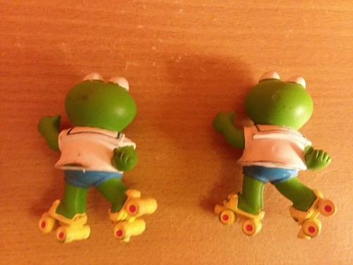 Vintage 1986 Muppets Babies Kermit The Frog Roller Skating PVC Figure Lot of 5