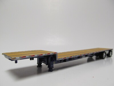 DCP 1/64 SCALE TRANSCRAFT STEP DECK TRAILER TAN / BROWN DECK WITH PURPLE FRAME