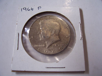 KENNEDY 40% SILVER HALF DOLLAR COIN 1966 P