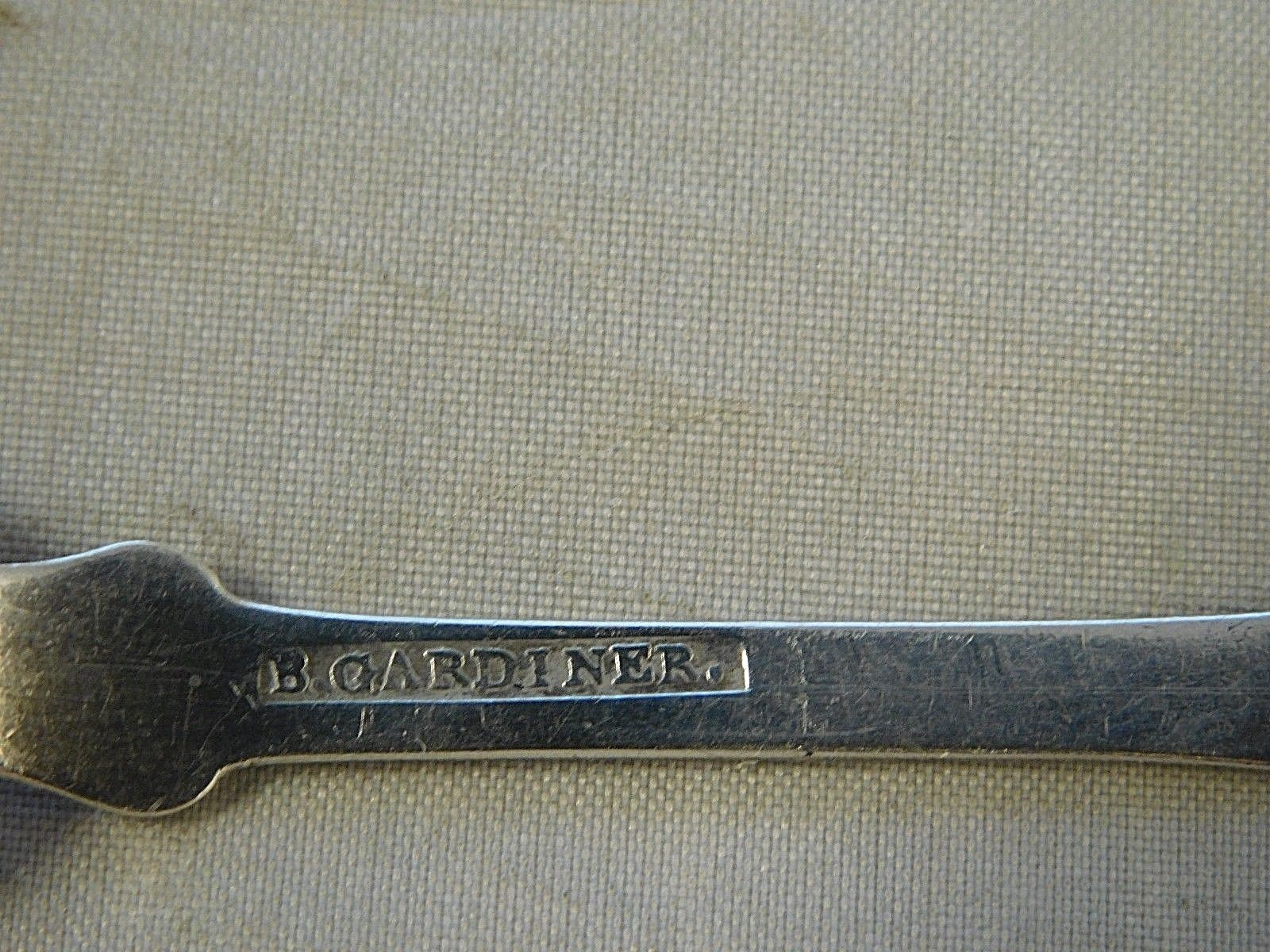 ANTIQUE B. GARDINER COIN SILVER MASTER SALT SPOON / SHOVEL PHILADELPHIA NEW YORK