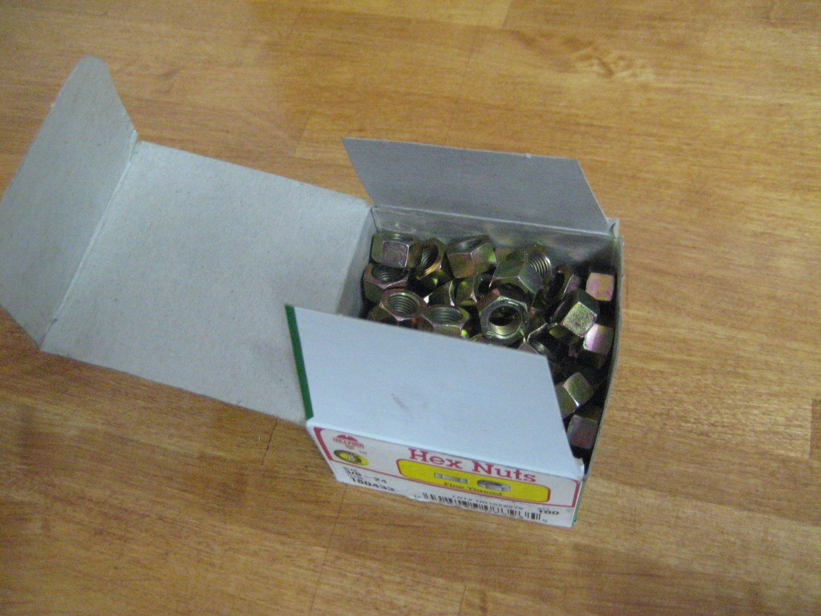 Fine-Thread G8 3/8-24 Hex-Nut. Box of 100. Brand New !!!