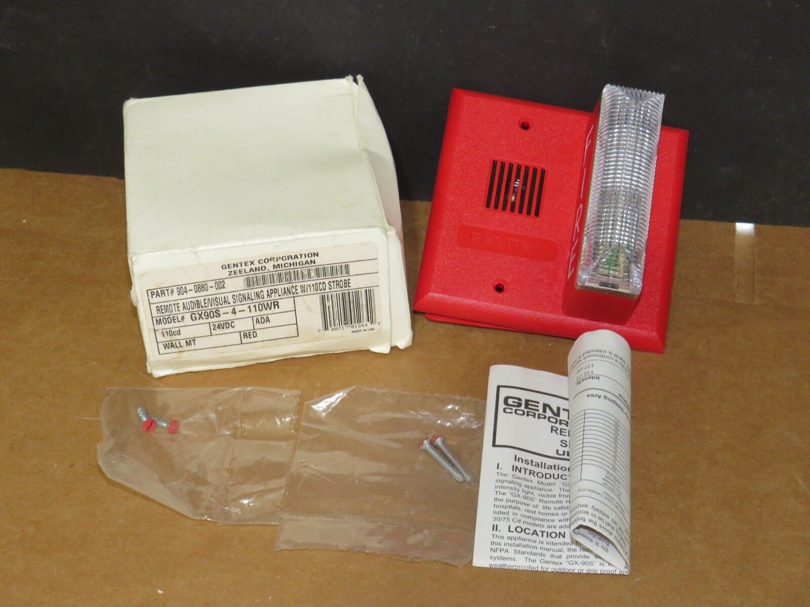 NEW GENTEX GX90S-4-110WR REMOTE AUDIBLE/VISUAL SIGNALING NEW GENTEX GX90S-4-110WR REMOTE AUDIBLE/VISUAL SIGNALING