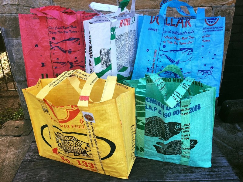 Recycled Budget Jumbo Grocery Bag made from Fish Feed Bags