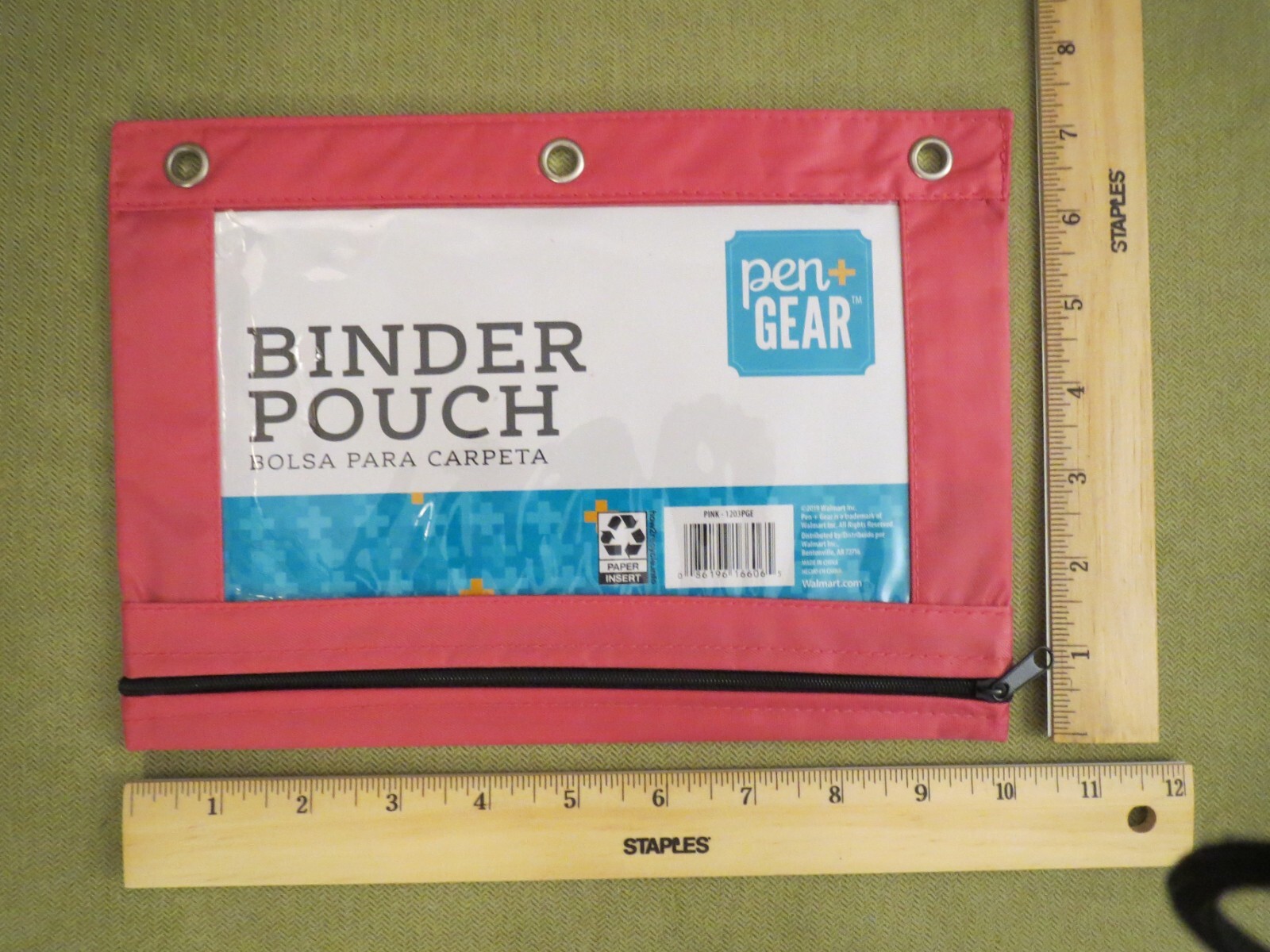 Pen + Gear Brand: Pencil Pouch 3 Ring, Zipper Pencil Pouch Case Binder, Hot Pink