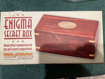 Enigma Puzzle Box Brainteaser Hidden Compartments Money Secret Wood Unique Gift