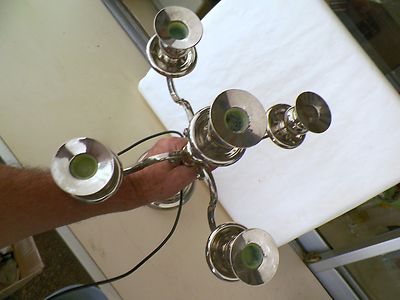 14 1/4'' SILVERPLATED 5 CANDLE CANDALABRA 13'' SPAN