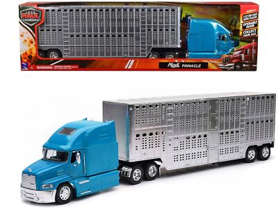 鉄道模型 TURNPIKE LIVESTOCK TRAILER MAMMOTH 60-1334 Peterbilt 389 Black/Pink & Gunmetal Gray Quad