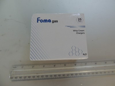 Foma Gas Whipped Cream Chargers Cartridges 25 Pack Disposable