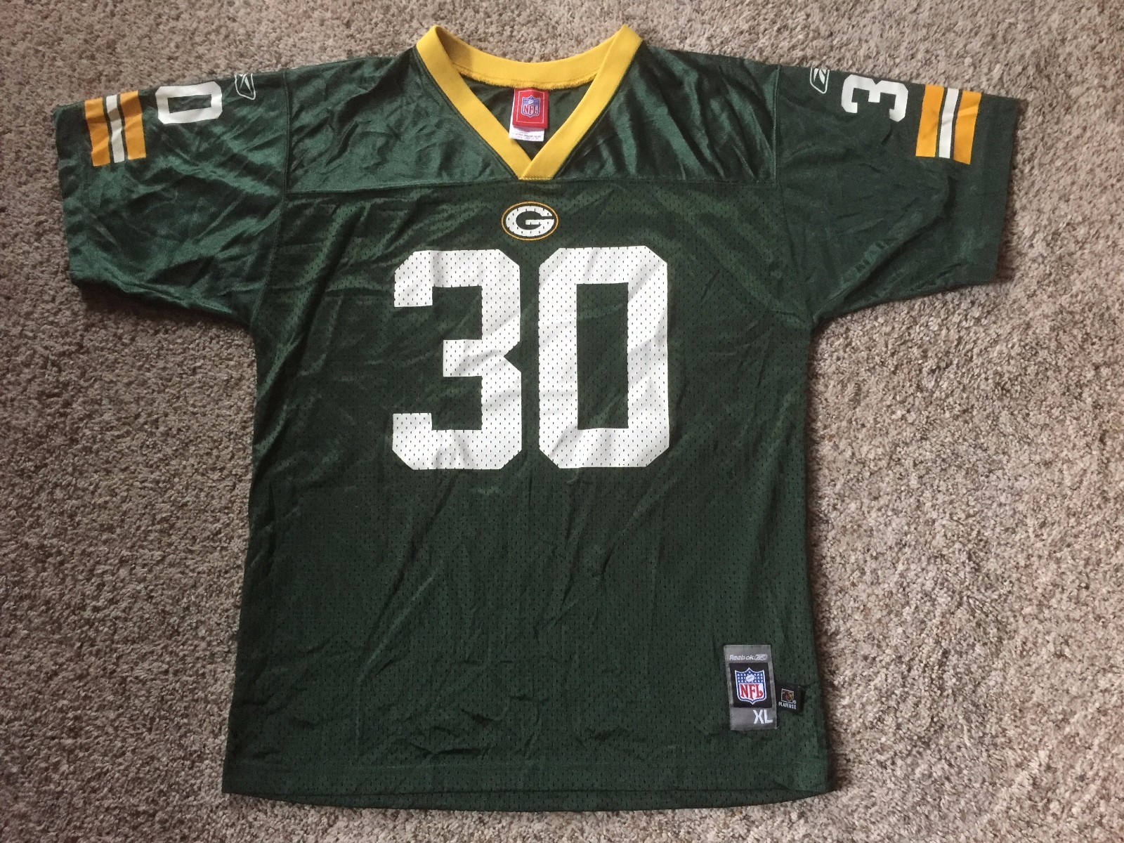 パッカーズ　リーボック　green bay packers　reebok 2002-04 Green Bay Packers Green #30 Reebok On Field Home