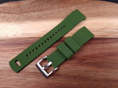 Premium curved textured Silicone quick release watch strap 20/22 mm  - UK Stock