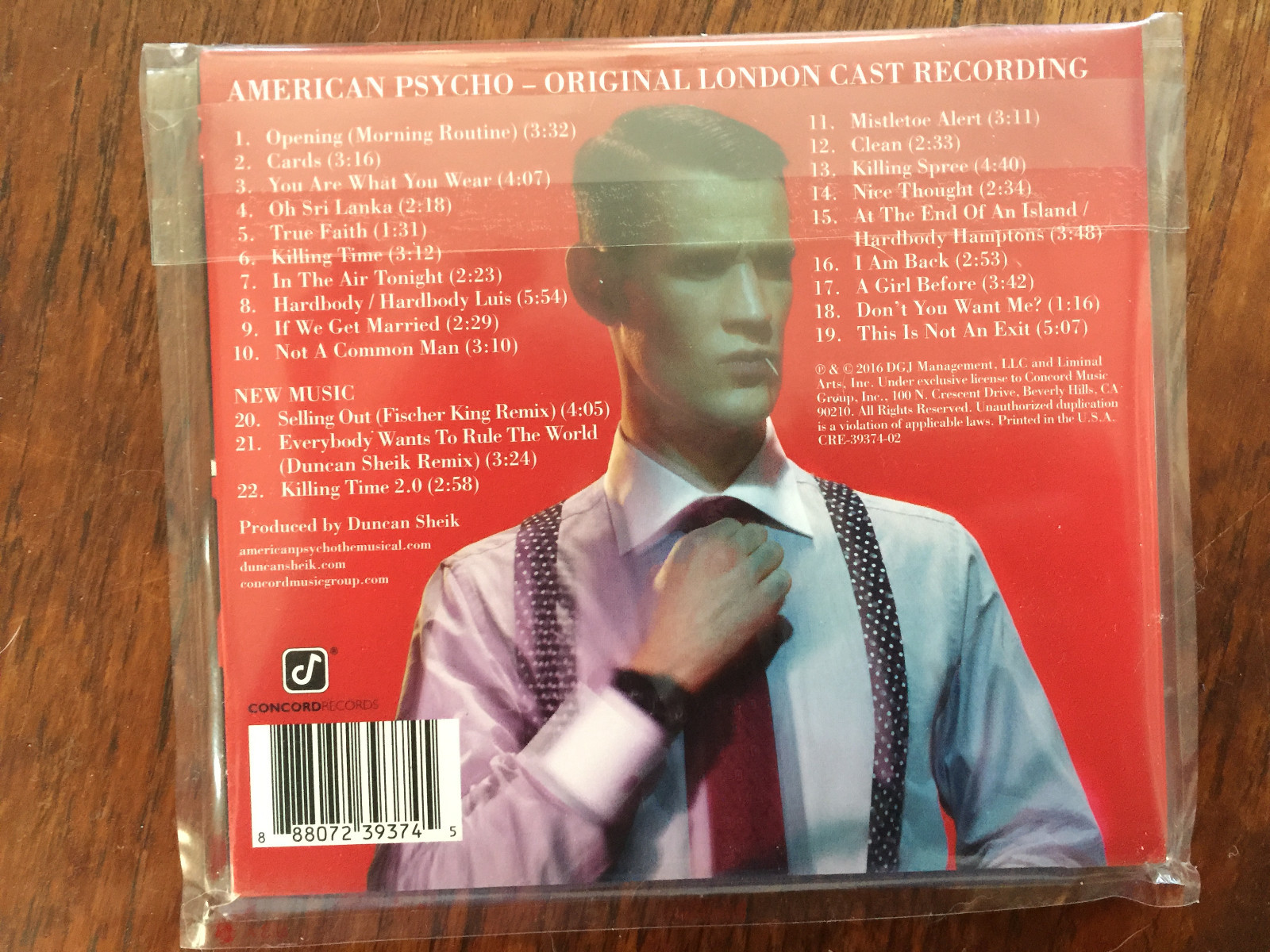 American Psycho cd Broadway UK version signed booklet Duncan Sheik