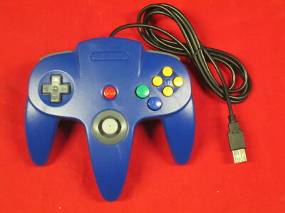 Nintendo N64 USB Controller For Windows/mac/linux Blue Gamepad Brand New 2241