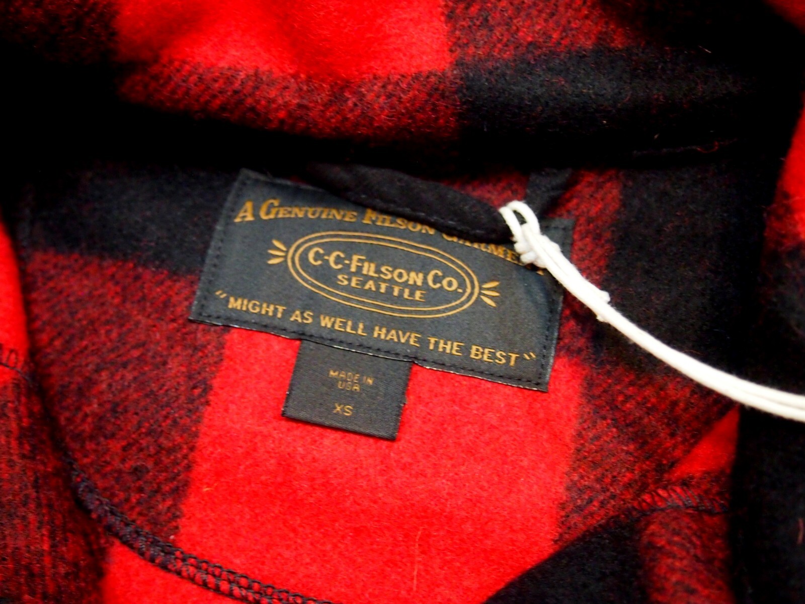 Pre-owned Filson Wool Red & Black Buffalo Plaid Mackinaw Field Jacket Xs $395 Usa Made