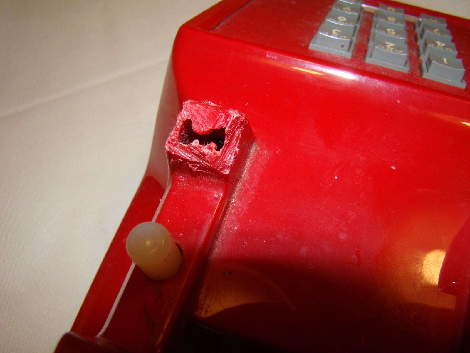 Vintage RED Push Button Touch Tone Telephone ITT Corporation Phone 1988