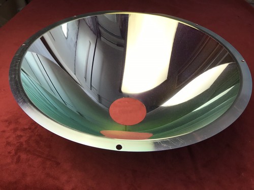 15 inch diameter ellipsoidal light reflector from a 70 mm film projector.
